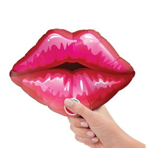 Amor Globos | 14 Inch Mini Red Kissey Lips (Air-Fill Only) Amor Globos Amor Globos