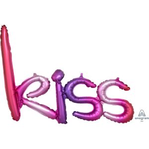 Amor Globos | 27″ Script Phrase Ombre Kiss Amor Globos Amor Globos