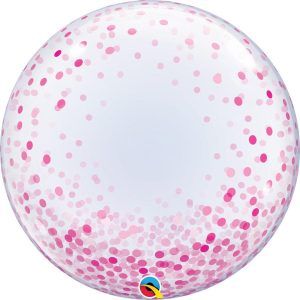 Bebe Globos | 24 Inch Deco Bubble – Pink Confetti Dots Bebe Globos Bebe Globos