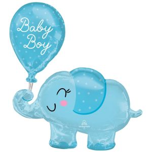 Bebe Globos | 31 Inch Baby Boy Elephant Bebe Globos Bebe Globos