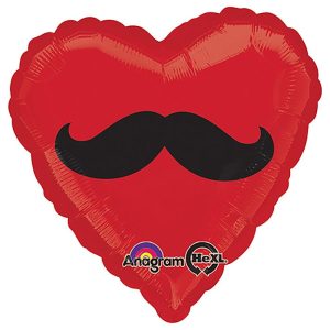 Fiesta Globos | 18 Inch Mustache Heart Fiesta Globos Fiesta Globos