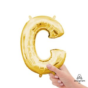 Foil Letters | 16 Inch Letter C – Anagram – Gold (Air-Fill Only) Foil Balloons Foil Letters