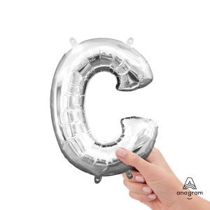 Foil Letters | 16 Inch Letter C – Anagram – Silver (Air-Fill Only) Foil Balloons Foil Letters