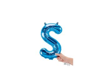 Foil Letters | 16 Inch Letter S – Northstar – Blue (Air-Fill Only) Foil Balloons Foil Letters