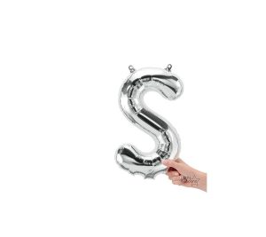 Foil Letters | 16 Inch Letter S – Northstar – Silver (Air-Fill Only) Foil Balloons Foil Letters