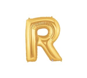 Foil Letters | 40 Inch Letter R – Gold Megaloon Foil Balloons Foil Letters