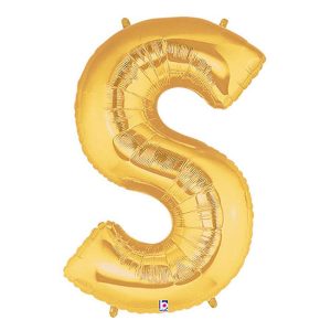 Foil Letters | 40 Inch Letter S – Gold Megaloon Foil Balloons Foil Letters