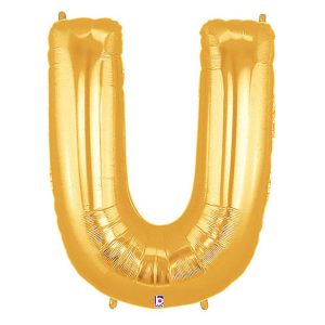 Foil Letters | 40 Inch Letter U – Gold Megaloon Foil Balloons Foil Letters