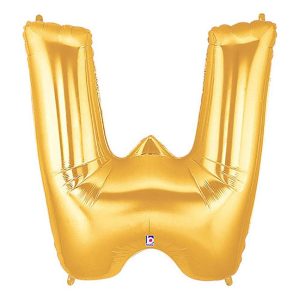 Foil Letters | 40 Inch Letter W – Gold Megaloon Foil Balloons Foil Letters