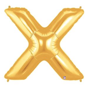 Foil Letters | 40 Inch Letter X – Gold Megaloon Foil Balloons Foil Letters