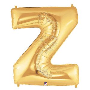 Foil Letters | 40 Inch Letter Z – Gold Megaloon Foil Balloons Foil Letters