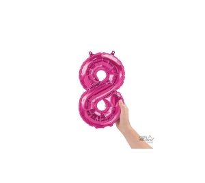 Foil Numbers | 16 Inch Number 8 – Northstar – Magenta (Air -Fill Only) Foil Balloons Foil Numbers