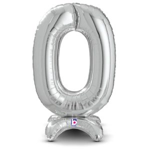 Foil Numbers | 25 Inch Standups Number 0 – Silver (Air-Fill Only) Foil Balloons Foil Numbers