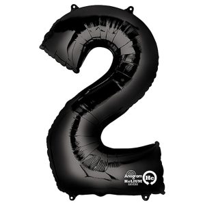 Foil Numbers | 34 Inch Number 2 – Anagram – Black Foil Balloons Foil Numbers