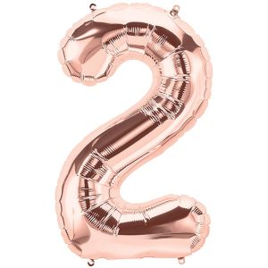 Foil Numbers | 34 Inch Number 2 – Northstar – Rose Gold Foil Balloons Foil Numbers