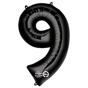 Foil Numbers | 34 Inch Number 9 – Anagram – Black Foil Balloons Foil Numbers