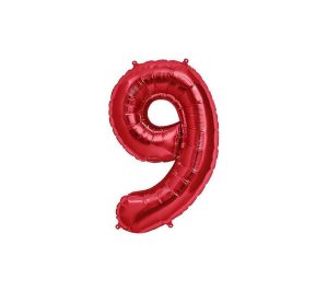 Foil Numbers | 34 Inch Number 9 – Northstar – Red Foil Balloons Foil Numbers