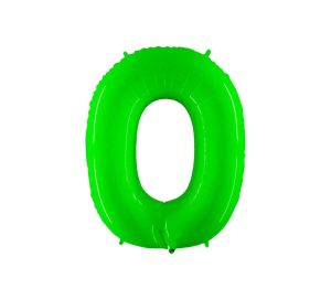 Foil Numbers | 40 Inch Number 0 – Lime Green Foil Balloons Foil Numbers