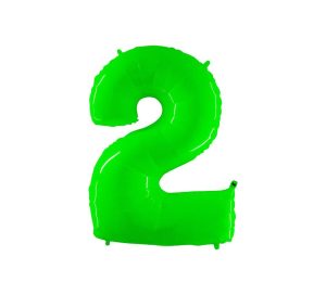 Foil Numbers | 40 Inch Number 2 – Lime Green Foil Balloons Foil Numbers