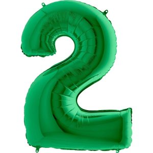 Foil Numbers | 40 Inch Number 2 – Metallic Green Foil Balloons Foil Numbers