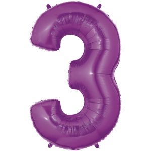 Foil Numbers | 40 Inch Number 3 – Purple Megaloon Foil Balloons Foil Numbers