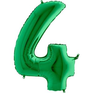 Foil Numbers | 40 Inch Number 4 – Metallic Green Foil Balloons Foil Numbers