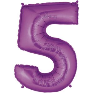 Foil Numbers | 40 Inch Number 5 – Purple Megaloon Foil Balloons Foil Numbers