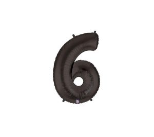 Foil Numbers | 40 Inch Number 6 – Black Megaloon Foil Balloons Foil Numbers