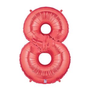 Foil Numbers | 40 Inch Number 8 – Red Megaloon Foil Balloons Foil Numbers