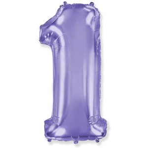 Foil Numbers | 42 Inch Number 1 – Party Brands – Lilac Purple Foil Balloons Foil Numbers