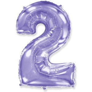 Foil Numbers | 42 Inch Number 2 – Party Brands – Lilac Purple Foil Balloons Foil Numbers