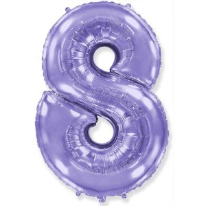 Foil Numbers | 42 Inch Number 8 – Party Brands – Lilac Purple Foil Balloons Foil Numbers