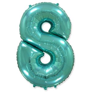 Foil Numbers | 42 Inch Number 8 – Teal Blue Foil Balloons Foil Numbers