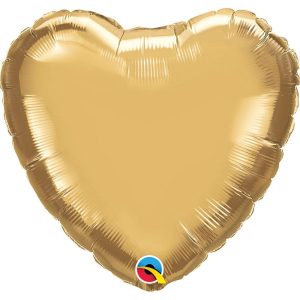 Hearts | 18 Inch Heart – Chrome Gold Foil Balloons Hearts