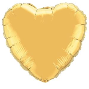 Hearts | 18 Inch Heart – Metallic Gold Foil Balloons Hearts