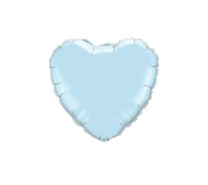 Hearts | 18 Inch Heart – Pearl Light Blue Foil Balloons Hearts