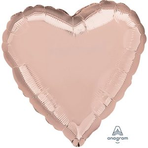 Hearts | 18 Inch Heart – Rose Gold Foil Balloons Hearts