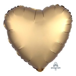 Hearts | 18 Inch Heart – Satin Luxe Gold Sateen Foil Balloons Hearts