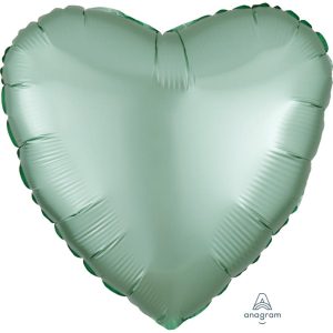 Hearts | 18 Inch Heart – Satin Luxe Mint Green Foil Balloons Hearts