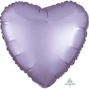 Hearts | 18 Inch Heart – Satin Luxe Pastel Lilac Foil Balloons Hearts