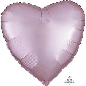 Hearts | 18 Inch Heart – Satin Luxe Pastel Pink Foil Balloons Hearts