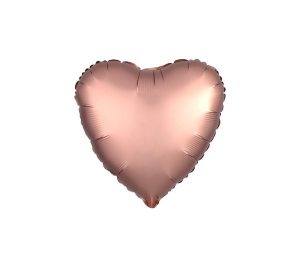 Hearts | 18 Inch Heart – Satin Luxe Rose Copper Foil Balloons Hearts