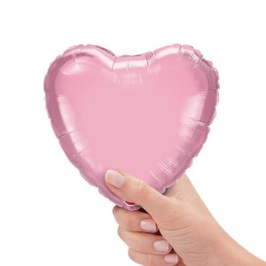 Hearts | 9 Inch Heart – Pearl Pink (Air-Fill Only) Foil Balloons Hearts