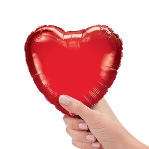 Hearts | 9 Inch Heart – Ruby Red (Air-Fill Only) Foil Balloons Hearts