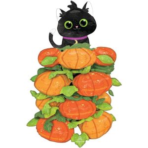 Magic Arch | 45 Inch Halloween Pumpkin Stacker Foil Balloons Magic Arch