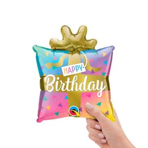 Minishapes | 14 Inch Birthday Present Mini Shape (Air-Fill Only) Foil Balloons Minishapes