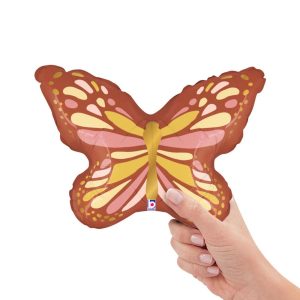 Minishapes | 14 Inch Boho Butterfly Mini Shape (Air-Fill Only) Foil Balloons Minishapes