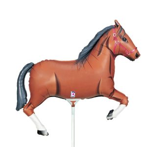 Minishapes | 14 Inch Brown Horse Mini Shape (Air-Fill Only) Foil Balloons Minishapes