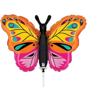 Minishapes | 14 Inch Colorful Butterfly (Air-Fill Only) Foil Balloons Minishapes