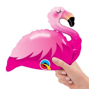 Minishapes | 14 Inch Mini Pink Flamingo (Air-Fill Only) Foil Balloons Minishapes